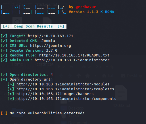 CMSeeK Results CMSeeK Result